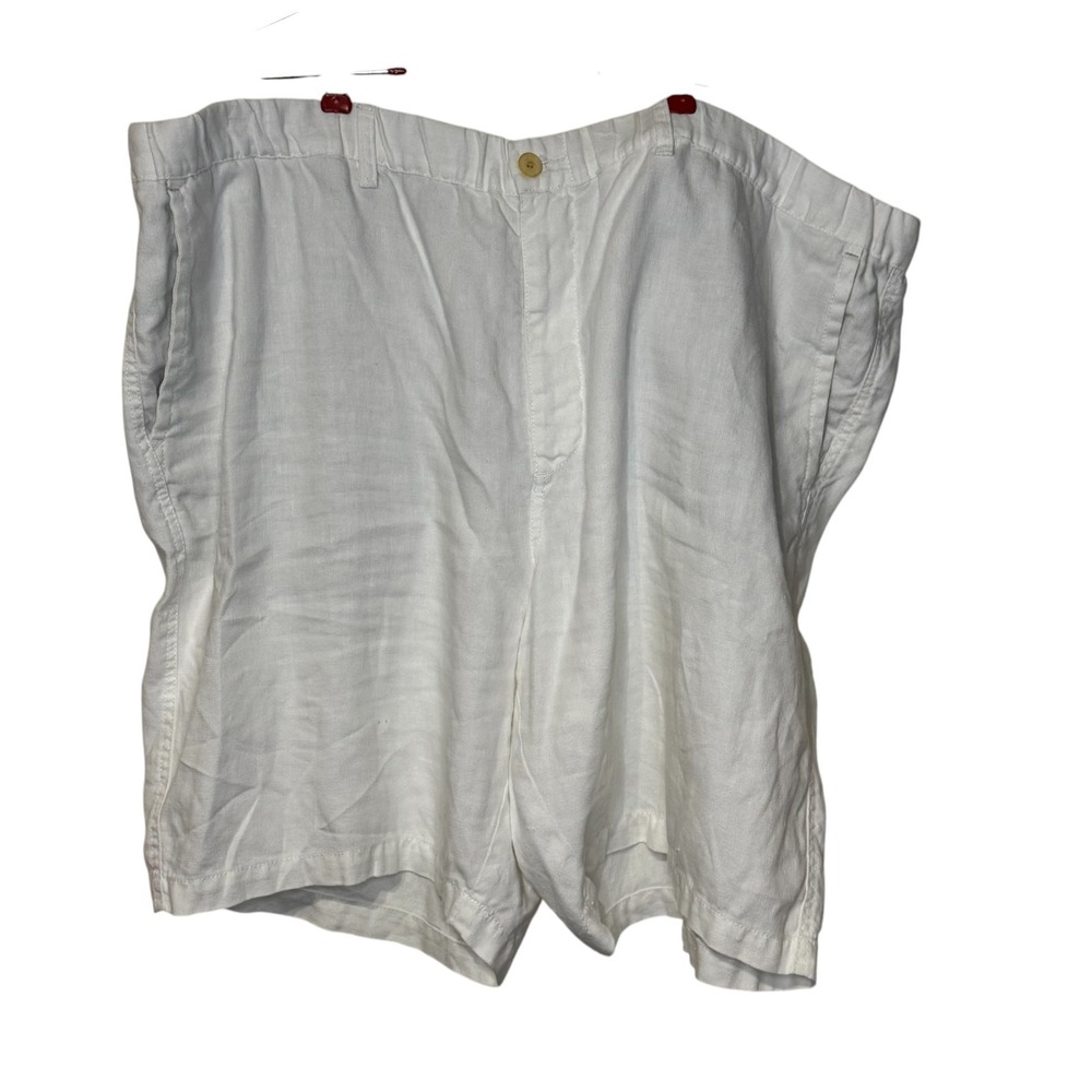 Tommy Bahama Mens The Good Life Linen Shorts White 3XLB Drawstring 46 Waist